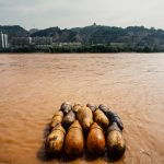 A sheepskin raft waits to transport intrepid travellers across the Yellow River (Image: Michael Lee)