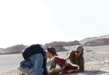 Palaeontologists Dr Wang Xiaolin and Dr Alexander Kellner collecting egg fossils